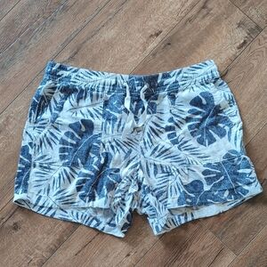 Nautica Blue Leaf Print Women's Athletic Shorts